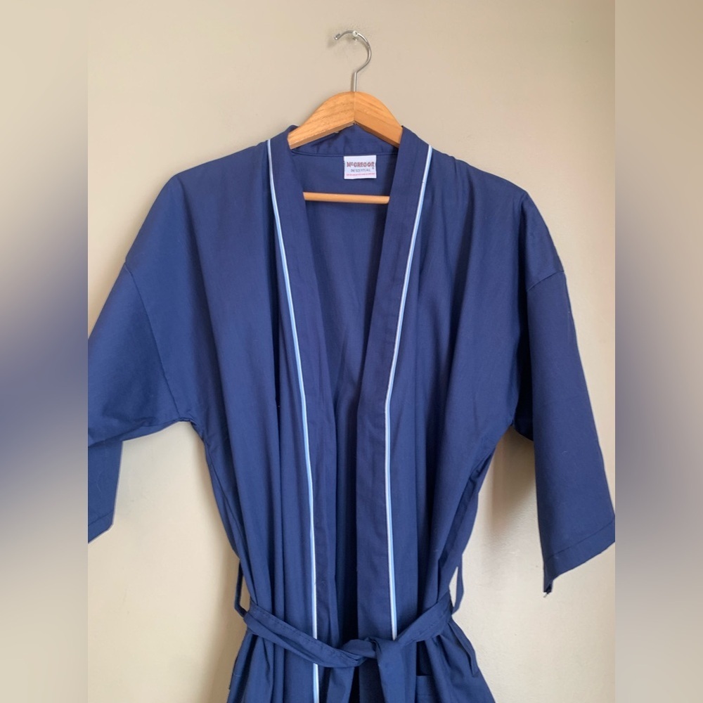 McGregor Robe Blue One Size USA Lounge Pockets Vintage Men's 70’s New Old Stock - Picture 3 of 6